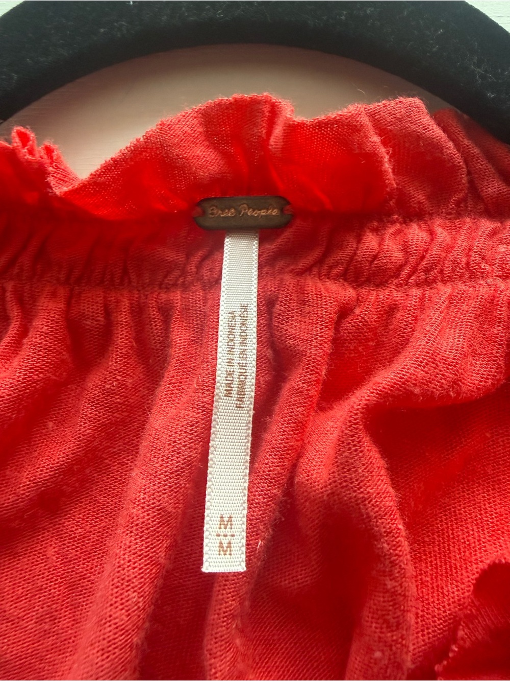Free People Charlie Button Down Camelia Red Top- M - Picture 6 of 7